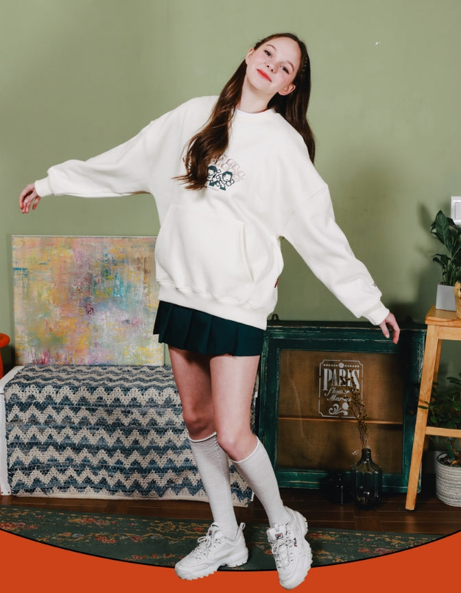 ダブルユーブイプロジェクト(WV PROJECT) WE CAN BE HERO SWEATSHIRTS CREAM JJMT7236