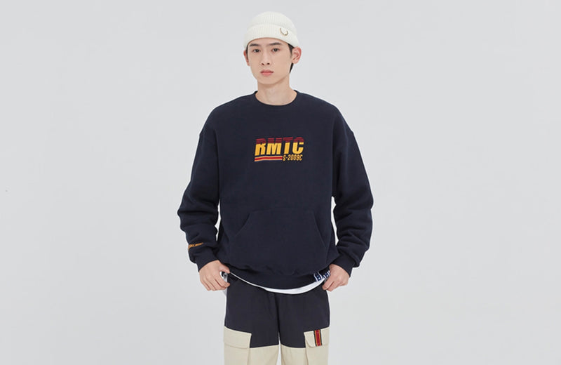 ロマンティッククラウン(ROMANTIC CROWN) RMTC LOGO POCKET SWEATSHIRT_NAVY