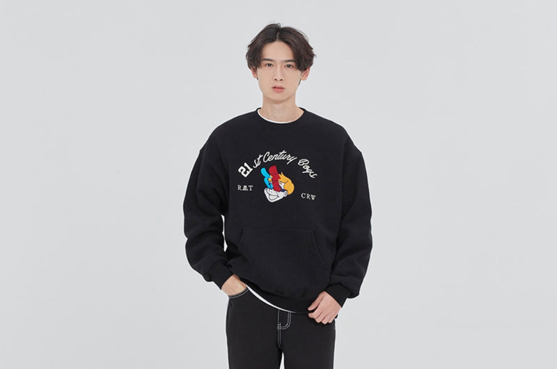 ロマンティッククラウン(ROMANTIC CROWN) BOYS CREWNECK_BLACK