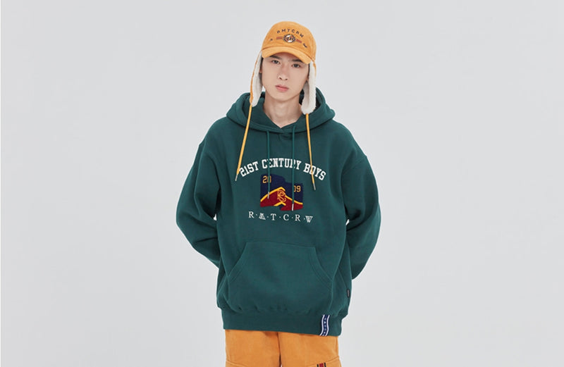 ロマンティッククラウン(ROMANTIC CROWN) 21C BOYS LOGO HOOD_GREEN