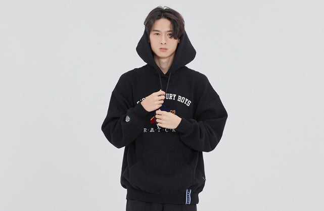 ロマンティッククラウン(ROMANTIC CROWN) 21C BOYS LOGO HOOD_BLACK