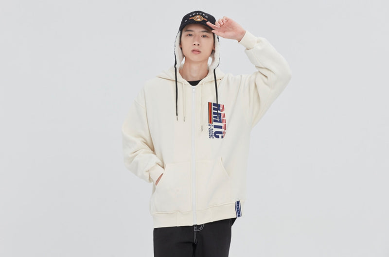 ロマンティッククラウン(ROMANTIC CROWN) RMTC LOGO HOOD ZIP UP_OATMEAL