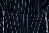 ロマンティッククラウン(ROMANTIC CROWN) Striped Hood Shirt_Navy