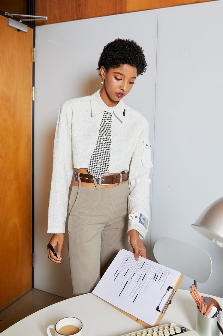 オクトーバーサード(Oct.3) Stripe Slacks Belt Pants [Beige]