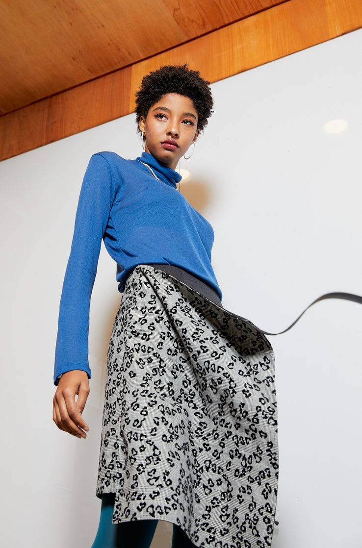 オクトーバーサード(Oct.3) Two way H-line Ribbon Skirt [Black]