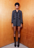 オクトーバーサード(Oct.3) V-neck Tweed Dress [Black]