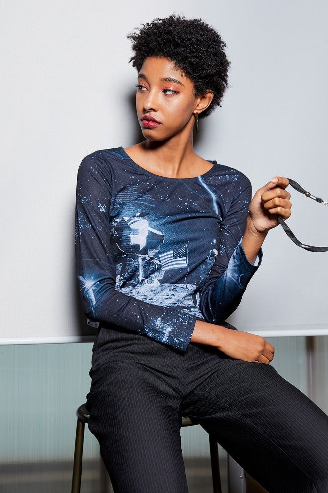 オクトーバーサード(Oct.3) NASA Printing Top [Black]