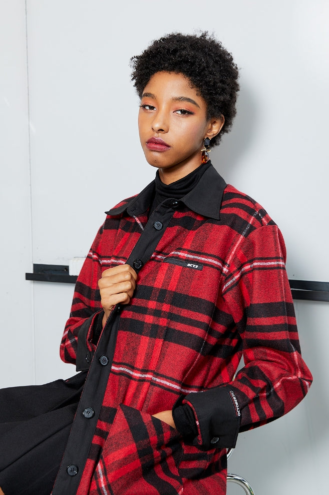 オクトーバーサード(Oct.3)  Patch Pocket Over Shirt [Red]