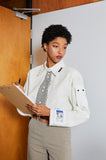 オクトーバーサード(Oct.3)  Necktie Pocket Crop Shirt [White]