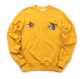 ステレオバイナルズ(Stereo Vinyls) [FW19 T&J] Velour Applique Sweatshirts(Mustard)