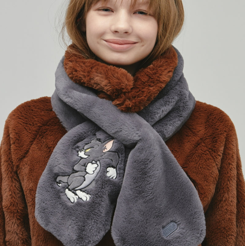 ステレオバイナルズ(Stereo Vinyls) [FW19 T&J] Faux Fur Muffler(Grey)