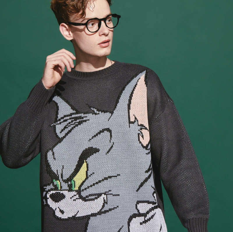 ステレオバイナルズ(Stereo Vinyls)  [FW19 T&J] Tom Jacquard Knit(Chacoal)