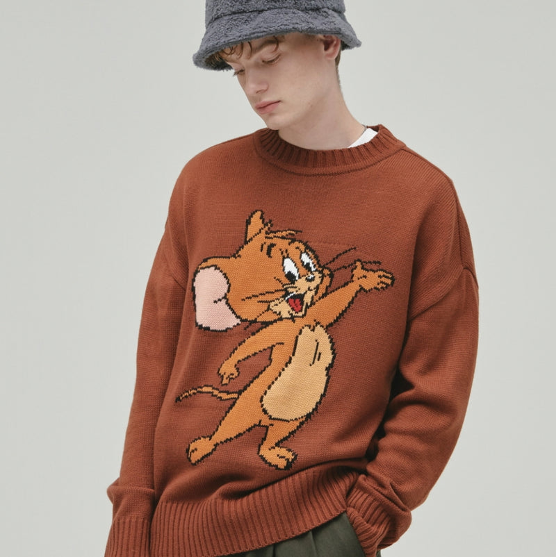 ステレオバイナルズ(Stereo Vinyls)  [FW19 T&J] Jerry Jacquard Knit(Brown)