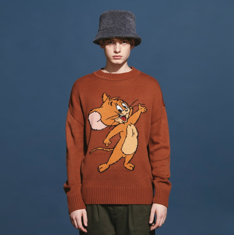 ステレオバイナルズ(Stereo Vinyls)  [FW19 T&J] Jerry Jacquard Knit(Brown)
