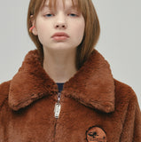 ステレオバイナルズ(Stereo Vinyls) [FW19 T&J] Faux Fur Jacket(Brown)