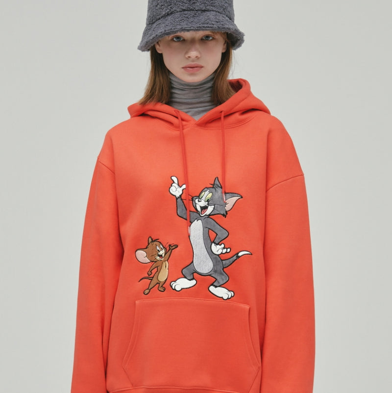 ステレオバイナルズ(Stereo Vinyls)  [FW19 T&J] Velour Applique Hoodie(Pink)