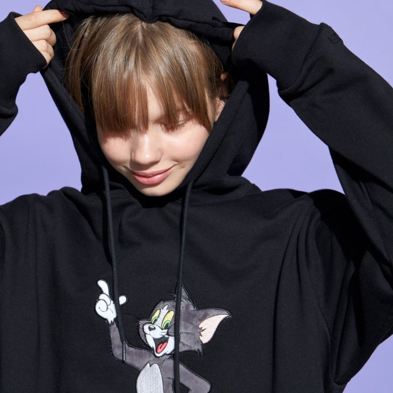 ステレオバイナルズ(Stereo Vinyls)   [FW19 T&J] Velour Applique Hoodie(Black)