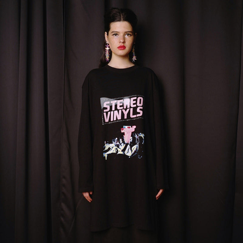 ステレオバイナルズ(Stereo Vinyls)   [FW19 Pink Panther] Beads Logo Onepiece(Black)