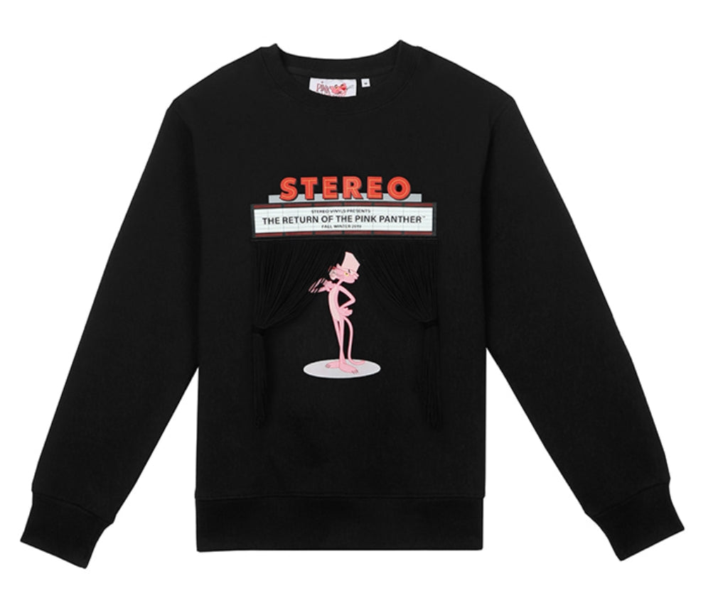ステレオバイナルズ(Stereo Vinyls)  [FW19 Pink Panther] PP Fringe Sweatshirts(Black)