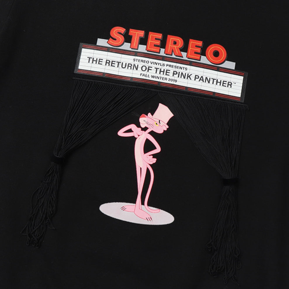 ステレオバイナルズ(Stereo Vinyls)  [FW19 Pink Panther] PP Fringe Sweatshirts(Black)
