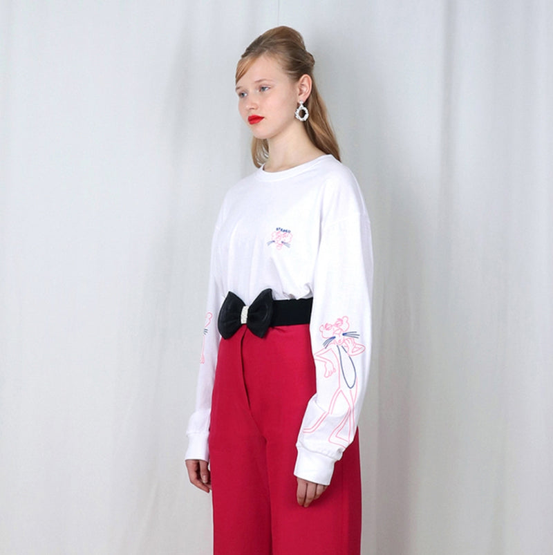 ステレオバイナルズ(Stereo Vinyls)   [FW19 Pink Panther] Neon PP Long Sleeve(White)