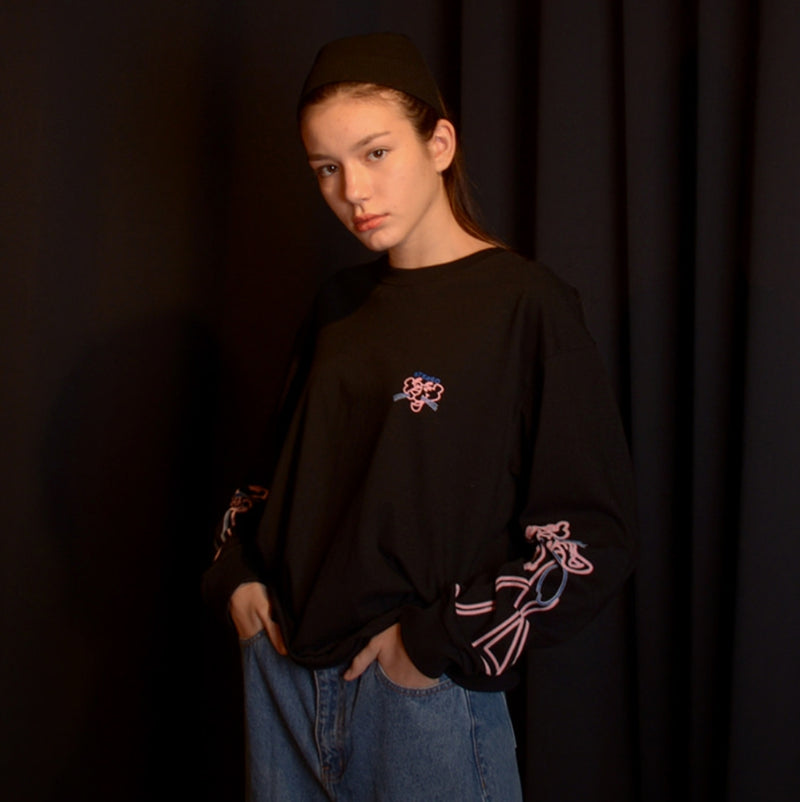 ステレオバイナルズ(Stereo Vinyls)   [FW19 Pink Panther] Neon PP Long Sleeve(Black)