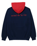 アクメドラビ(acme' de la vie) ADLV EFFECT HOODIE NAVY/RED