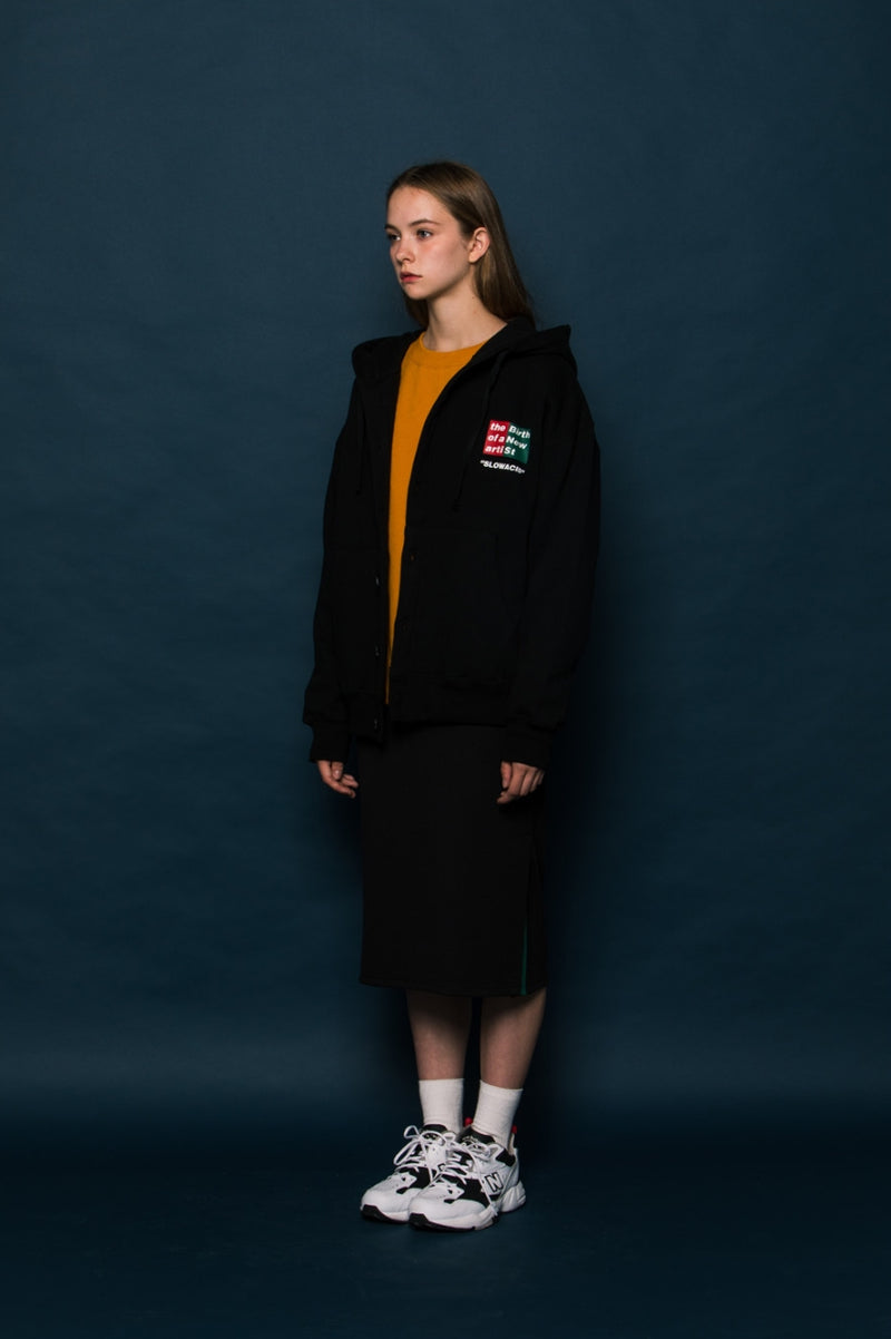 スローアシッド(SLOW ACID) BNS Hood Cardigan Jacket (BLACK)