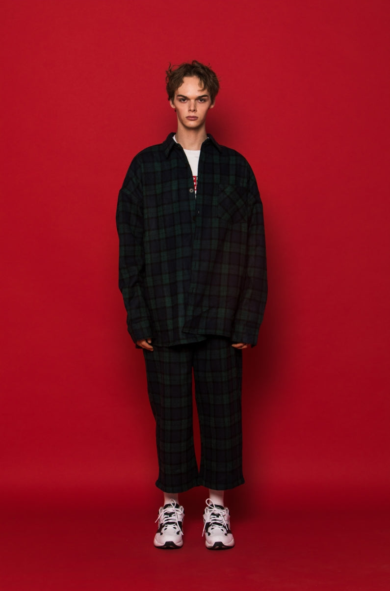 スローアシッド(SLOW ACID) SCOTT Check Shirt Jacket (GREEN)