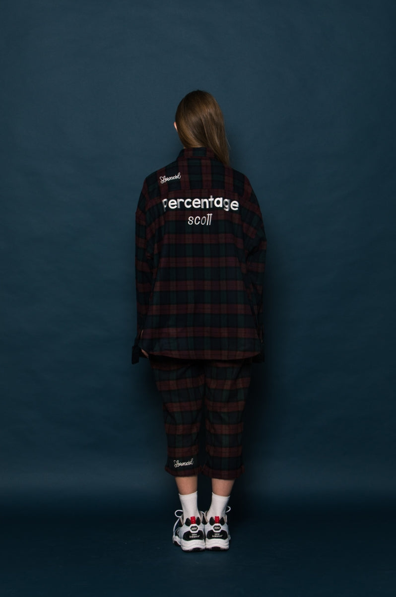 スローアシッド(SLOW ACID)  SCOTT Check Shirt Jacket (BURGUNDY)