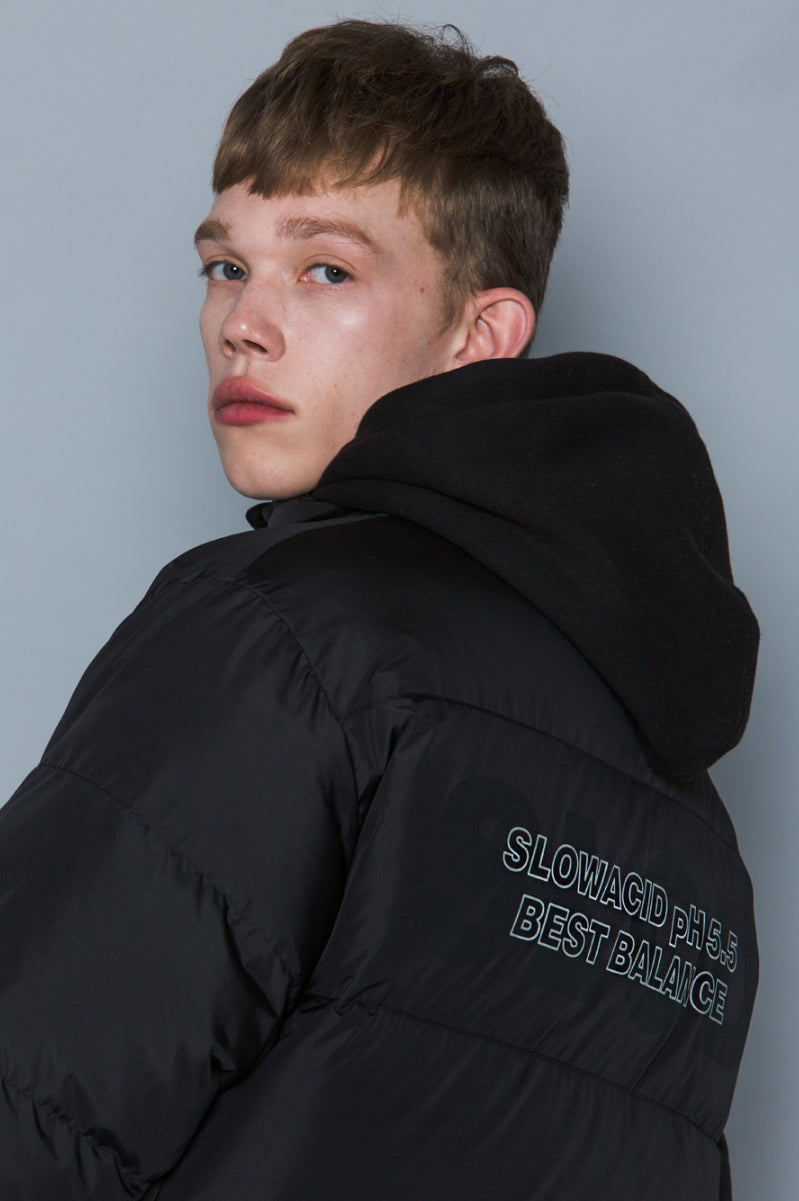 スローアシッド(SLOW ACID)   Scotch Line Logo Down Jumper (BLACK)