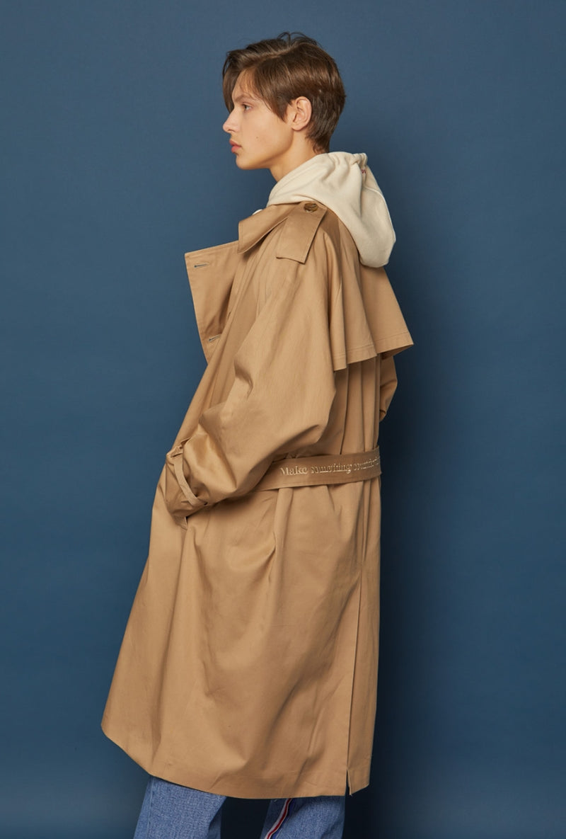 スローアシッド(SLOW ACID)  Oversized Trench Coat (BEIGE)