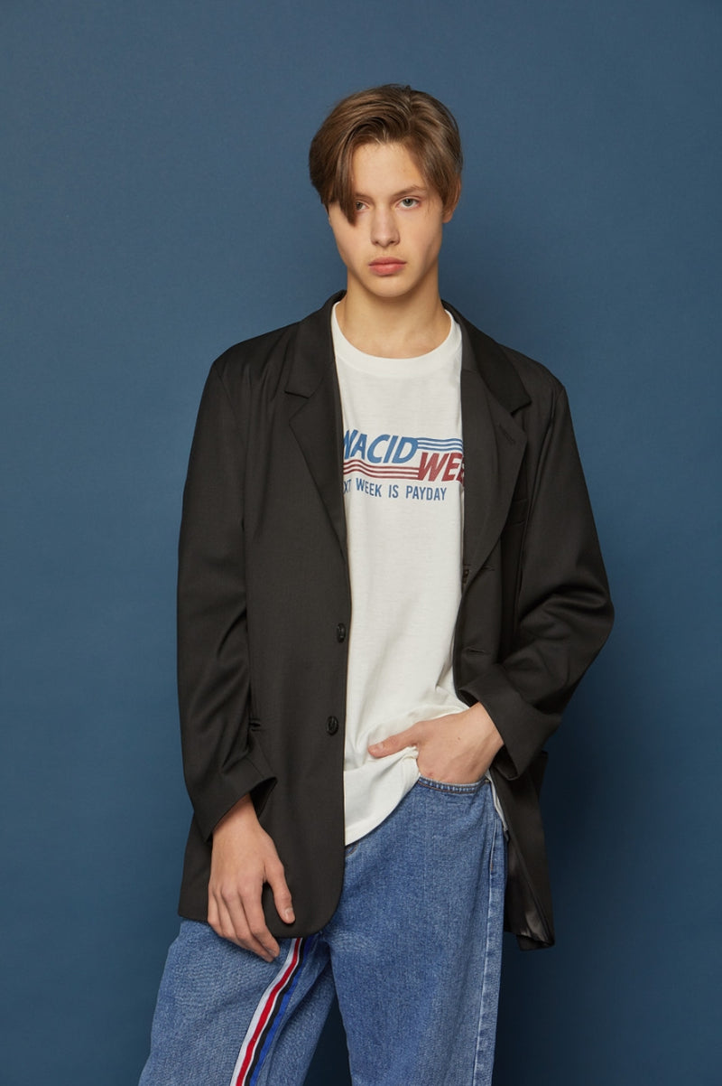 スローアシッド(SLOW ACID) 3 Button Blazer (BLACK)