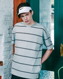 ダブルユーブイプロジェクト(WV PROJECT) TWO THIN STRIPE SHORT SLEEVE GRAY JJST7090