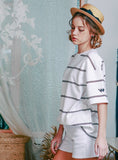 ダブルユーブイプロジェクト(WV PROJECT) TWO THIN STRIPE SHORT SLEEVE WHITE JJST7090