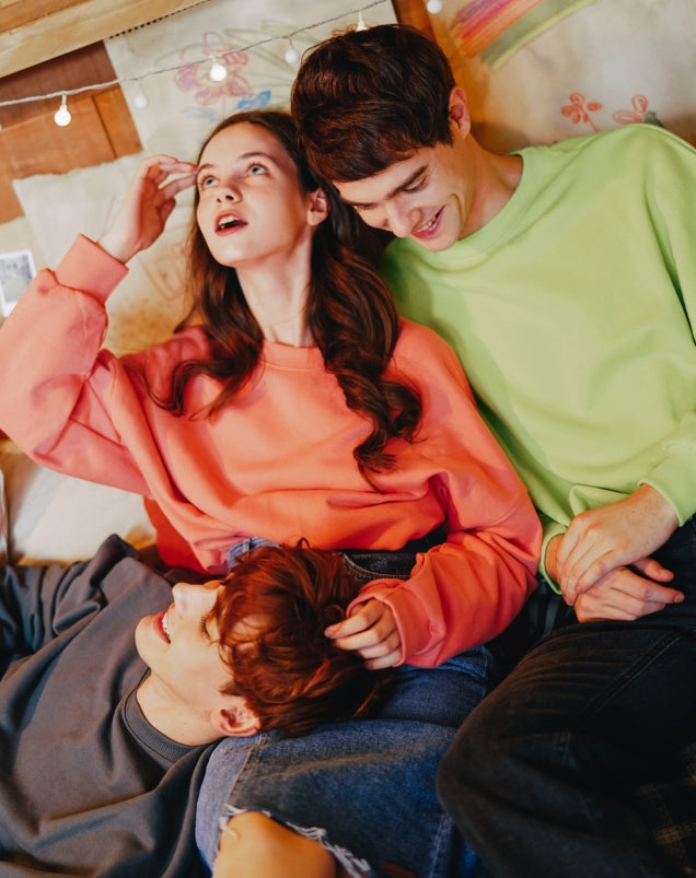 ダブルユーブイプロジェクト(WV PROJECT) NATHAN PIGMENT SWEAT SHIRTS CORAL JJMT7233