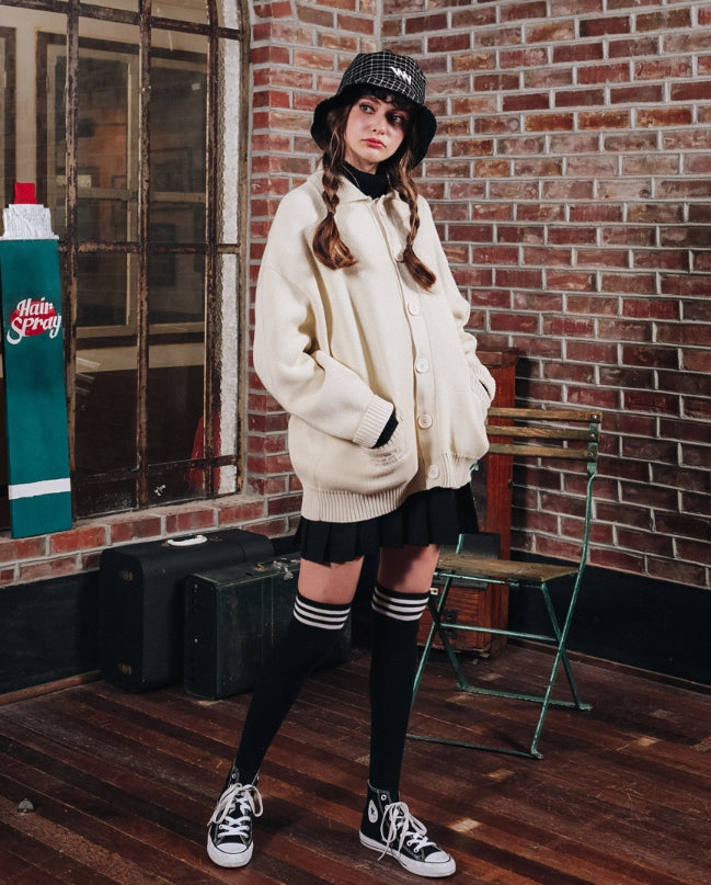 ダブルユーブイプロジェクト(WV PROJECT) THEBELL KNIT CARDIGAN CREAM SYOT7199