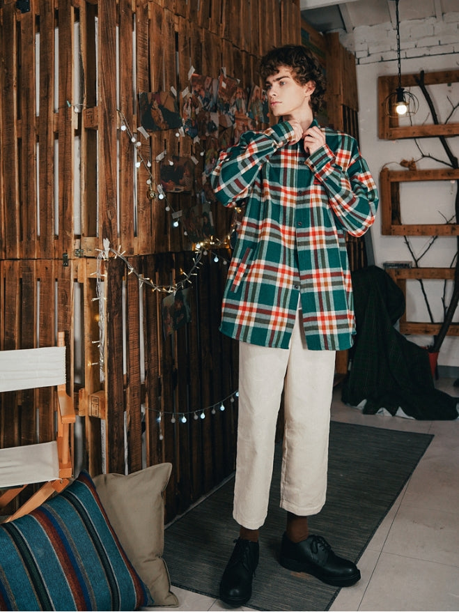 ダブルユーブイプロジェクト(WV PROJECT) LEEDS CHECK SHIRTS GREEN MJLS7323