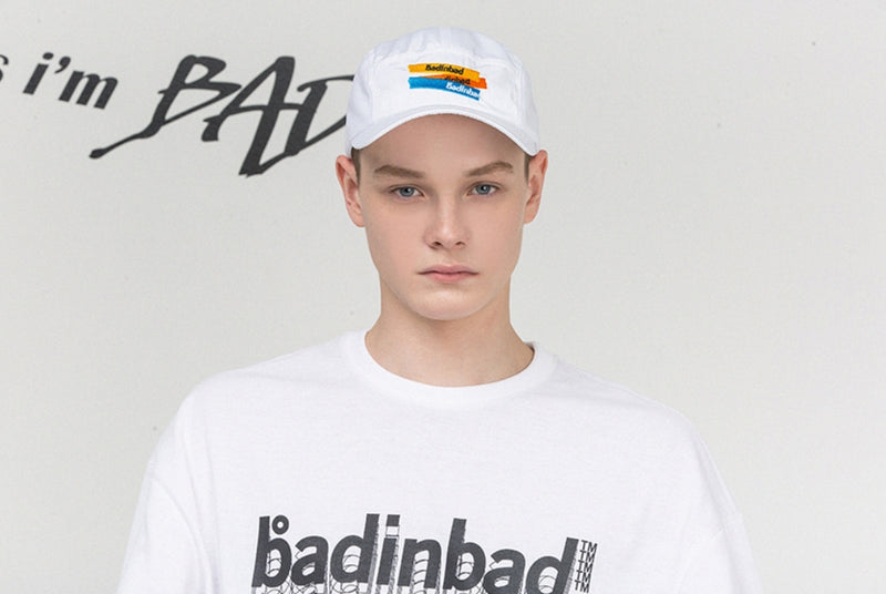 ベドインベド(BADINBAD)Logo Tape Camp Cap_White