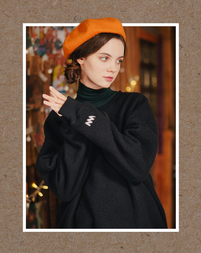 ダブルユーブイプロジェクト(WV PROJECT) BEN Boucle sweatshirts BLACK KHMT7336