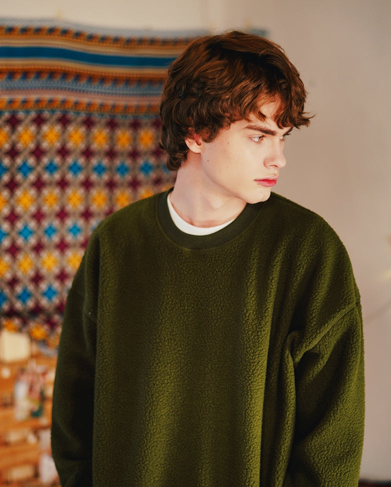 ダブルユーブイプロジェクト(WV PROJECT) BEN Boucle sweatshirts KHAKI KHMT7336