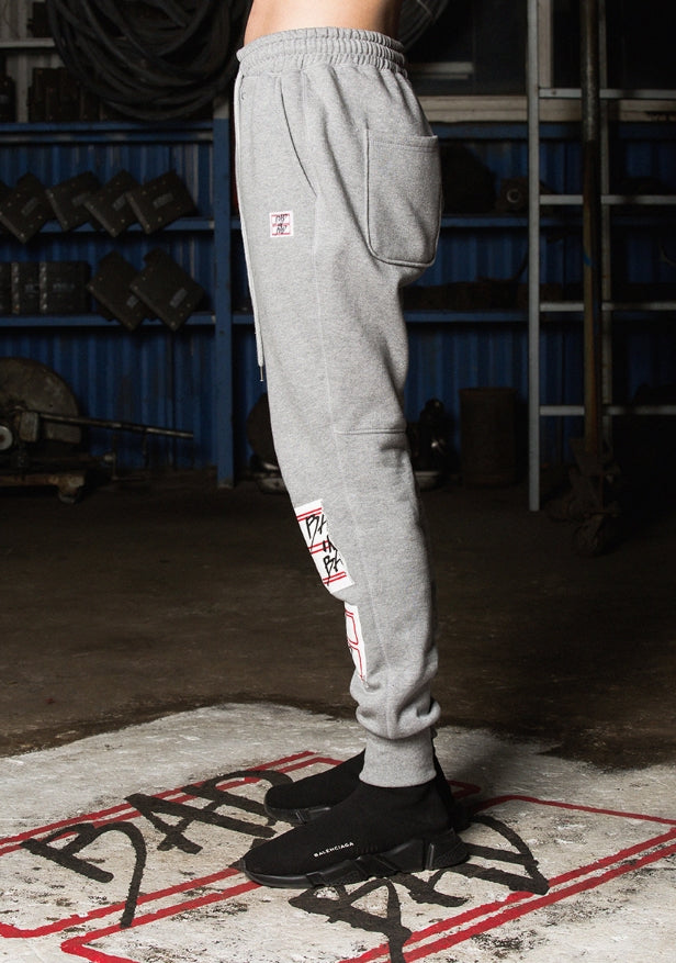 ベドインベド(BADINBAD) Ripped Sweat Pants_Gray