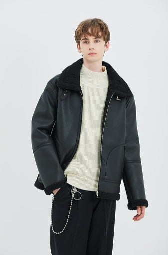 セイントペイン(SAINTPAIN)    SP TIDY FLEATHER SHEARLING JKT-BLACK