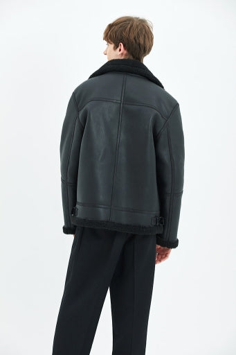 セイントペイン(SAINTPAIN)    SP TIDY FLEATHER SHEARLING JKT-BLACK