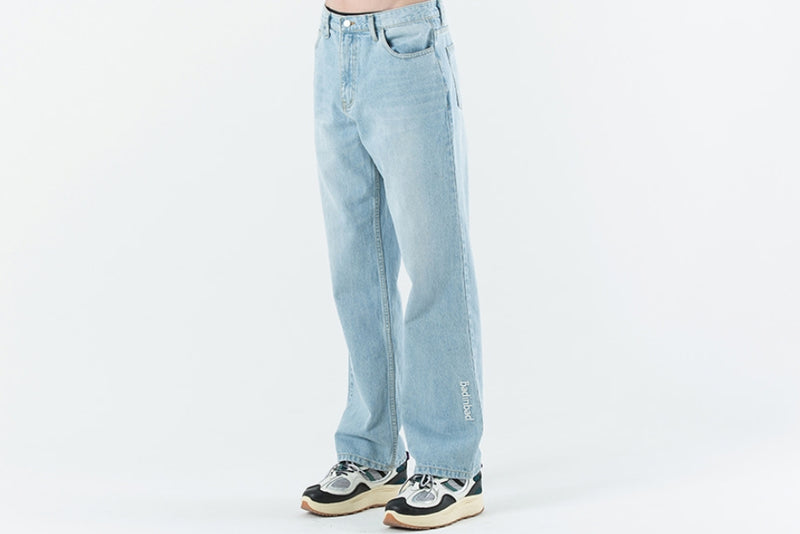 ベドインベド(BADINBAD) Logo Wide Denim_Blue