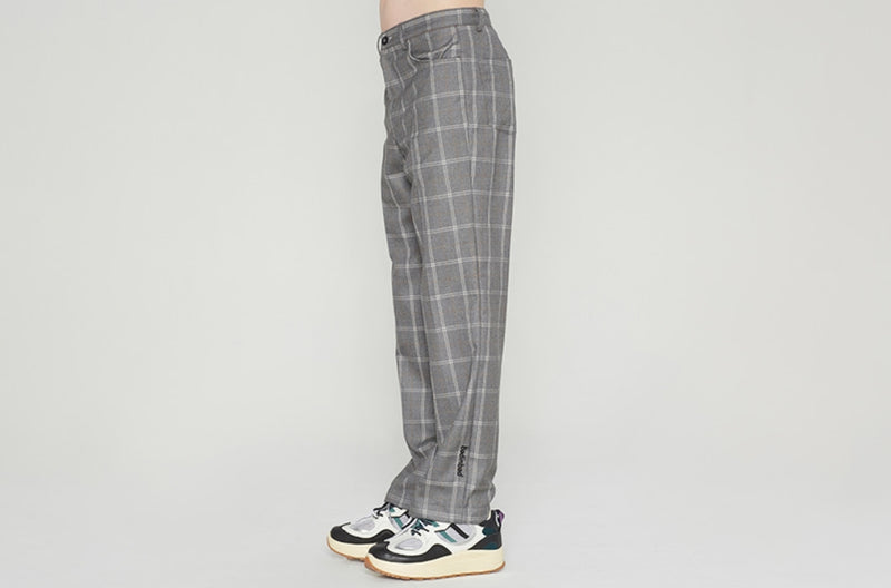 ベドインベド(BADINBAD) POINT LOGO CHECK SLACKS_GREY