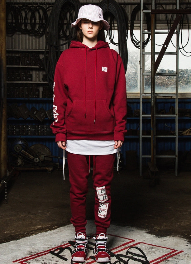ベドインベド(BADINBAD) I AM BAD hoodie_Burgundy