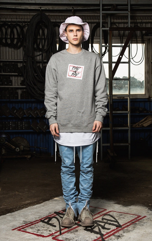 ベドインベド(BADINBAD)Tabs Logo Sweat Shirt_Gray