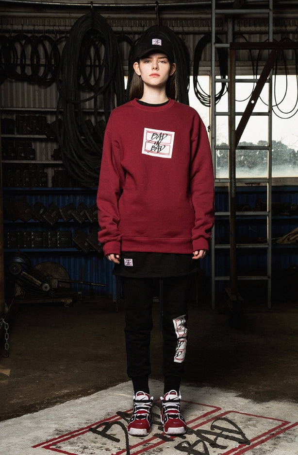 ベドインベド(BADINBAD)Tabs Logo Sweat Shirt_Burgundy