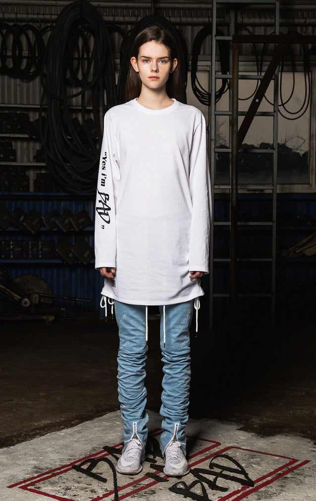 ベドインベド(BADINBAD)I AM BAD Long Sleeve_White